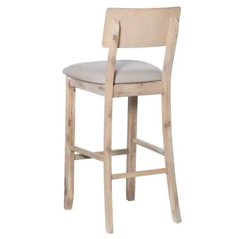 Tabouret de bar rembourré gris anthracite / gris clair, sans accoudoirs avec dossier, 1 place