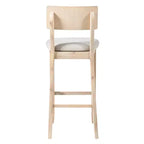 Tabouret de bar rembourré gris anthracite / gris clair, sans accoudoirs avec dossier, 1 place