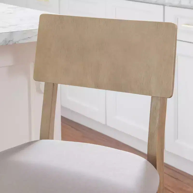 Tabouret de bar rembourré gris anthracite / gris clair, sans accoudoirs avec dossier, 1 place