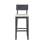 Tabouret de bar rembourré gris anthracite / gris clair, sans accoudoirs avec dossier, 1 place
