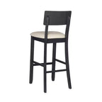 Tabouret de bar rembourré gris anthracite / gris clair, sans accoudoirs avec dossier, 1 place