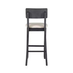 Tabouret de bar rembourré gris anthracite / gris clair, sans accoudoirs avec dossier, 1 place