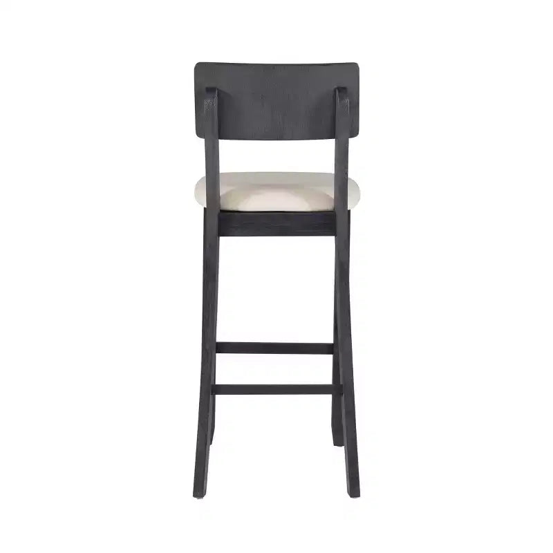 Tabouret de bar rembourré gris anthracite / gris clair, sans accoudoirs avec dossier, 1 place