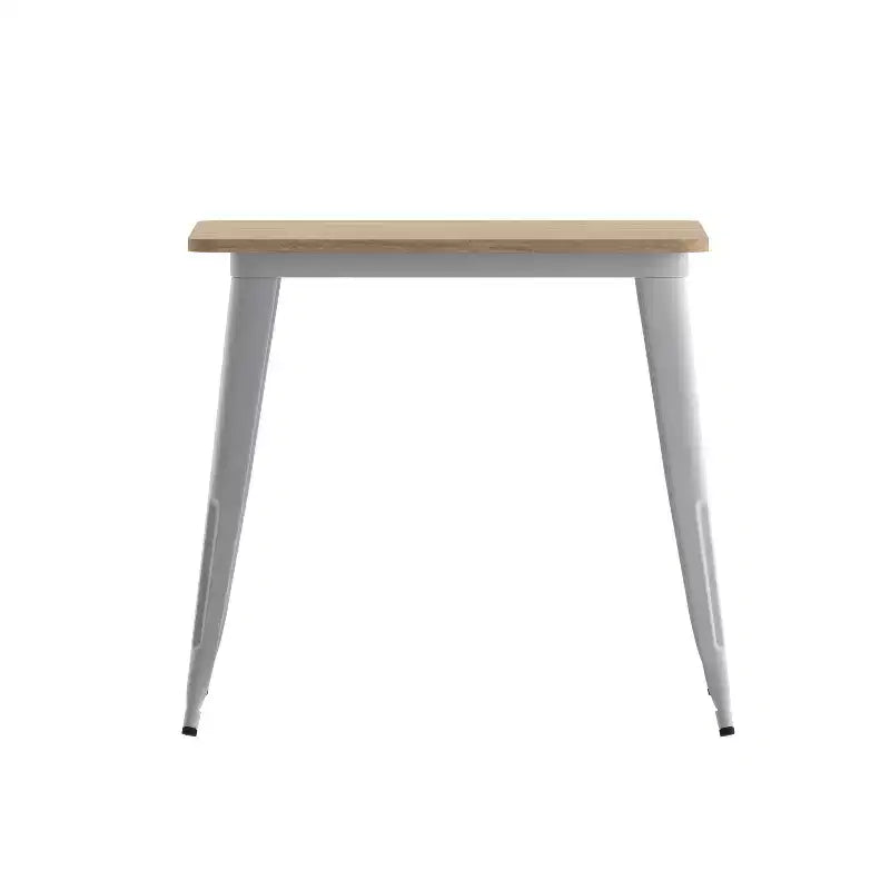 Table à manger carrée d'intérieur/extérieur 80 cm pour 4 personnes – Piètement en acier, Noir / Marron/Rouge / Marron/Argent