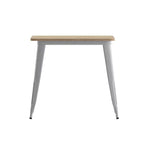 Table à manger carrée d'intérieur/extérieur 80 cm pour 4 personnes – Piètement en acier, Noir / Marron/Rouge / Marron/Argent