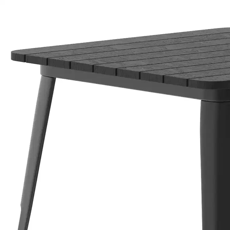 Table à manger carrée d'intérieur/extérieur 80 cm pour 4 personnes – Piètement en acier, Noir / Marron/Rouge / Marron/Argent