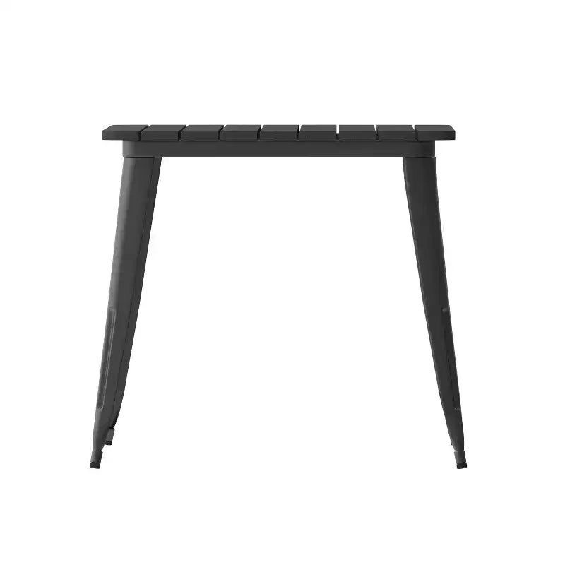 Table à manger carrée d'intérieur/extérieur 80 cm pour 4 personnes – Piètement en acier, Noir / Marron/Rouge / Marron/Argent