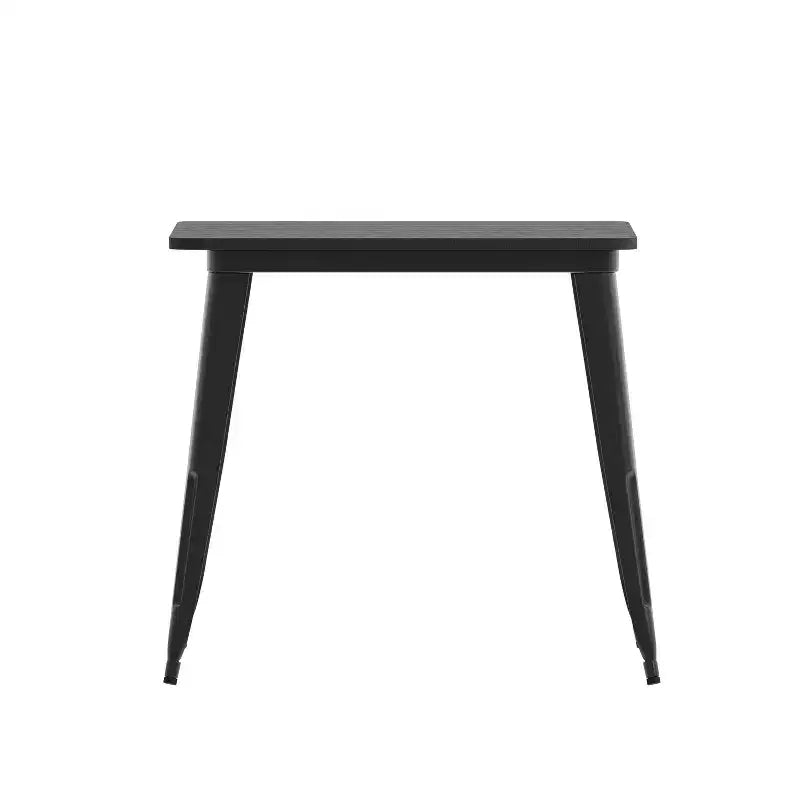 Table à manger carrée d'intérieur/extérieur 80 cm pour 4 personnes – Piètement en acier, Noir / Marron/Rouge / Marron/Argent