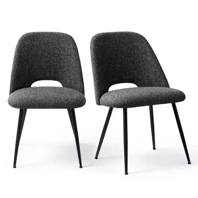 Lot de 4 Chaises de Salle à Manger Rembourrées Modernes, Chaises de Salle à Manger sans Accoudoirs avec Pieds en Métal Noir, Chaises d'Appoint Confortables pour Cuisine et Salle à Manger-Panipeachy