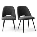 Lot de 4 Chaises de Salle à Manger Rembourrées Modernes, Chaises de Salle à Manger sans Accoudoirs avec Pieds en Métal Noir, Chaises d'Appoint Confortables pour Cuisine et Salle à Manger-Panipeachy