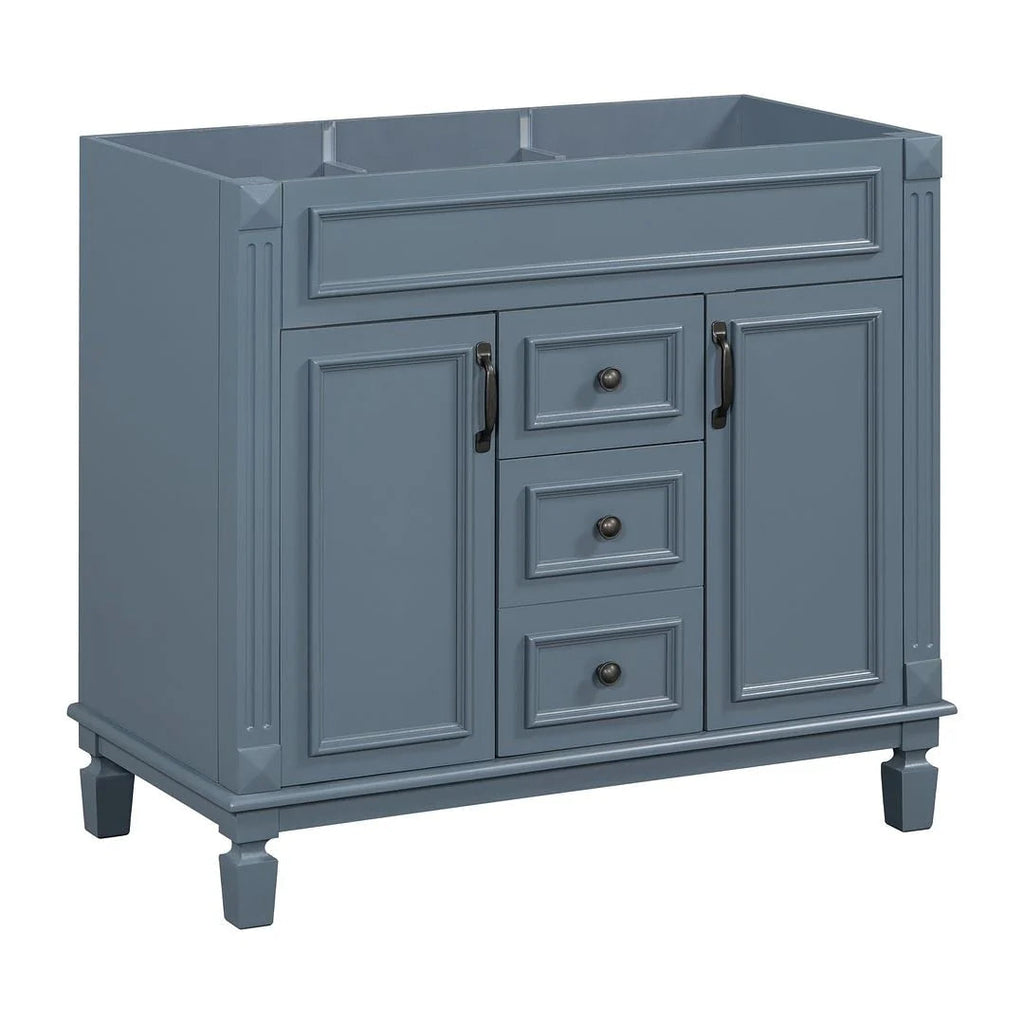 Meuble-lavabo moderne de 36 po avec vasque et armoire à miroir, 2 portes et 2 tiroirs