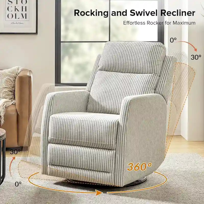 Fauteuil inclinable, pivotant à 360° et à bascule Diana en polyester moderne par HULALA HOME