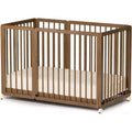 Lit convertible JOYMOR 8 en 1, incluant 2 matelas, se transforme en berceau, lit bébé intermédiaire, lit bébé pleine grandeur, lit de repos, lit d'enfant et parc.