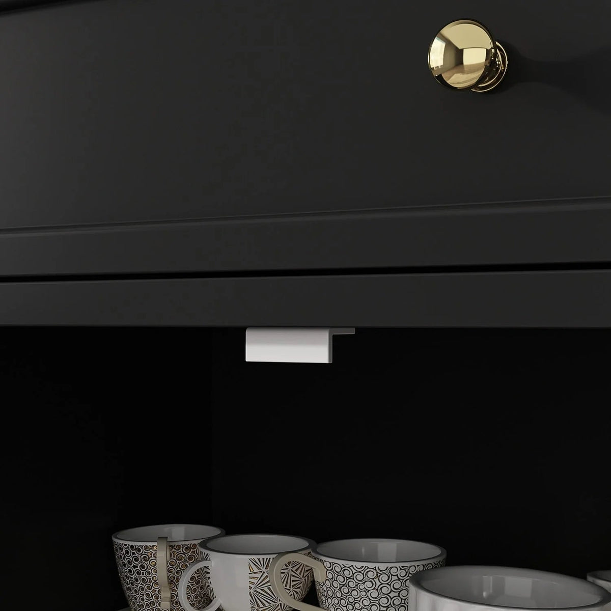 59.1Buffet bahut blanc laqué moderne contemporain du milieu du siècle