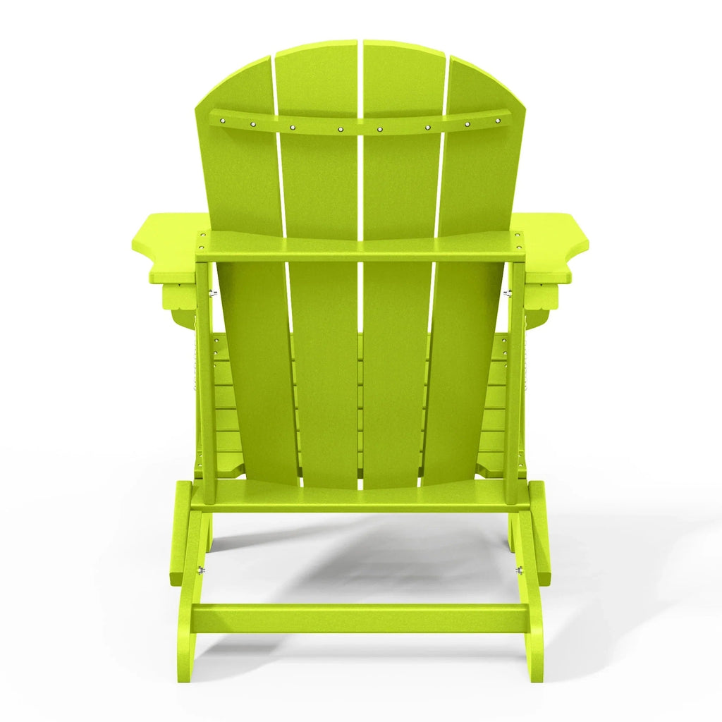 Chaise Adirondack pliante d'extérieur tout temps Polytrends Laguna résistante à la décoloration pour patio