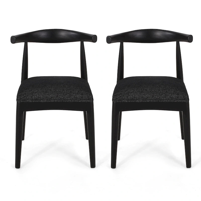Chaises de salle à manger Cortina en tissu et en hévéa (lot de 2) de Christopher Knight Home