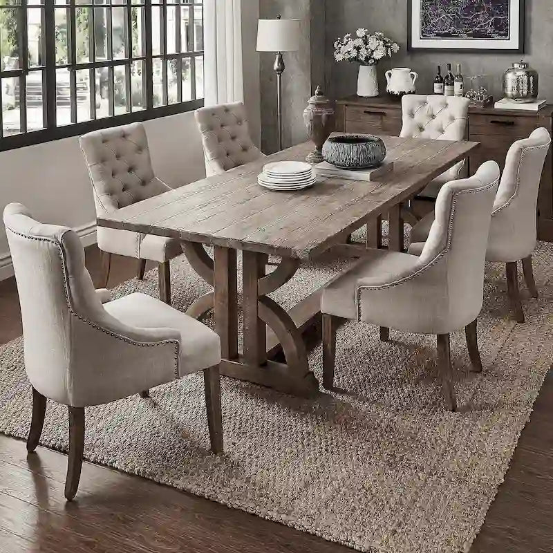 Ensemble de salle à manger 7 pièces en bois recyclé Paloma Farmhouse par iNSPIRE Q Artisan