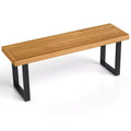 Banc Costway 1/2 PCS 48 en Bois d'Acacia pour 2 avec Pieds en Métal et Patins Réglables pour Entrée