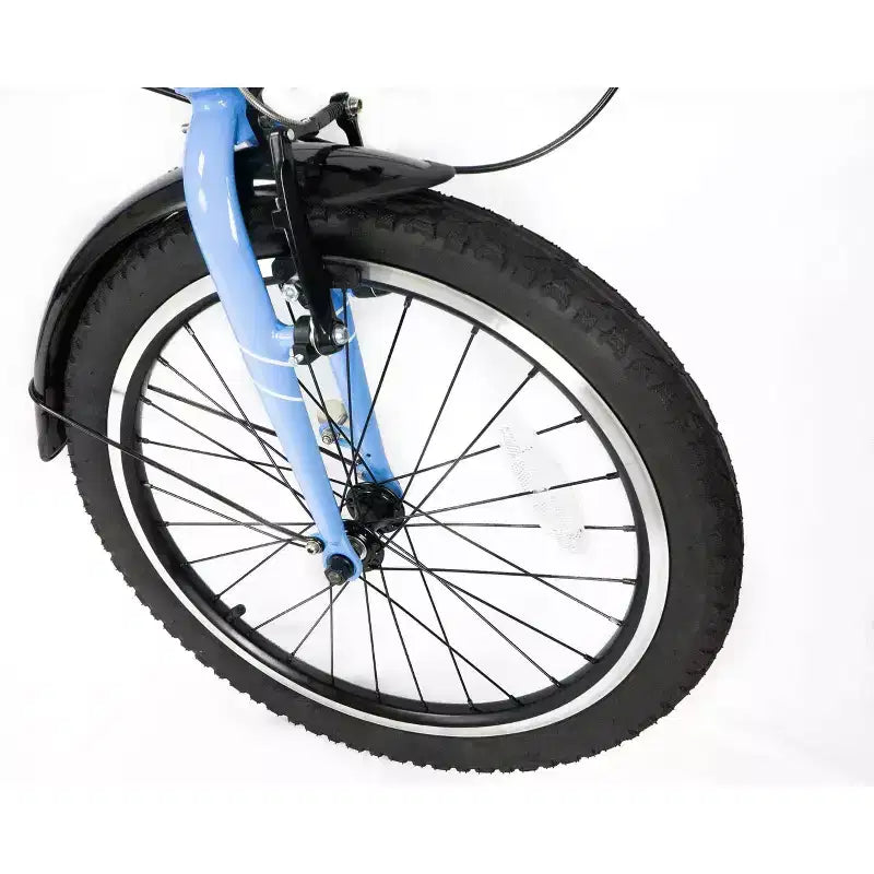Vélo pliant ZiZZO Via 7 vitesses en aluminium 20 pouces - Bleu ciel