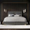 Lit Plateforme Capitonnée de Rangement Complet Jasper