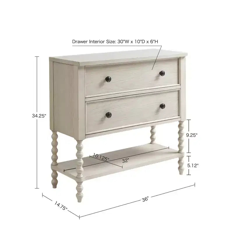 Console 2 tiroirs style ferme