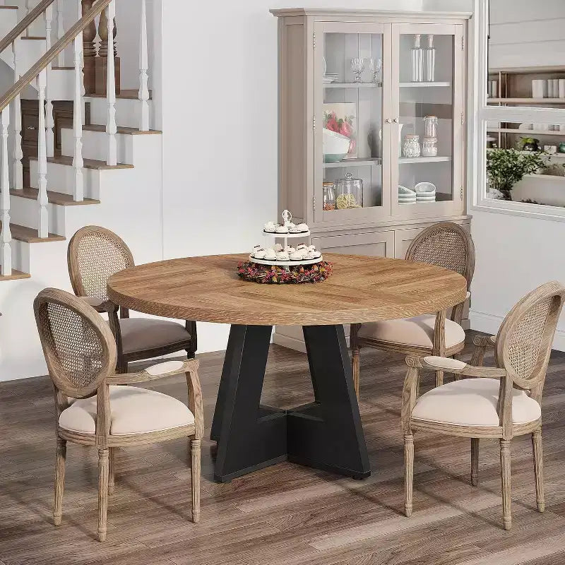 Table à manger ronde de 120 cm pour 4 personnes