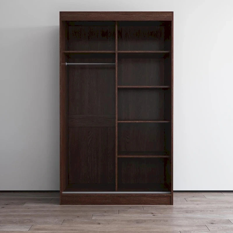 Armoire-penderie à 2 portes miroir avec finition brillante | 120 ou 150 cm de largeur