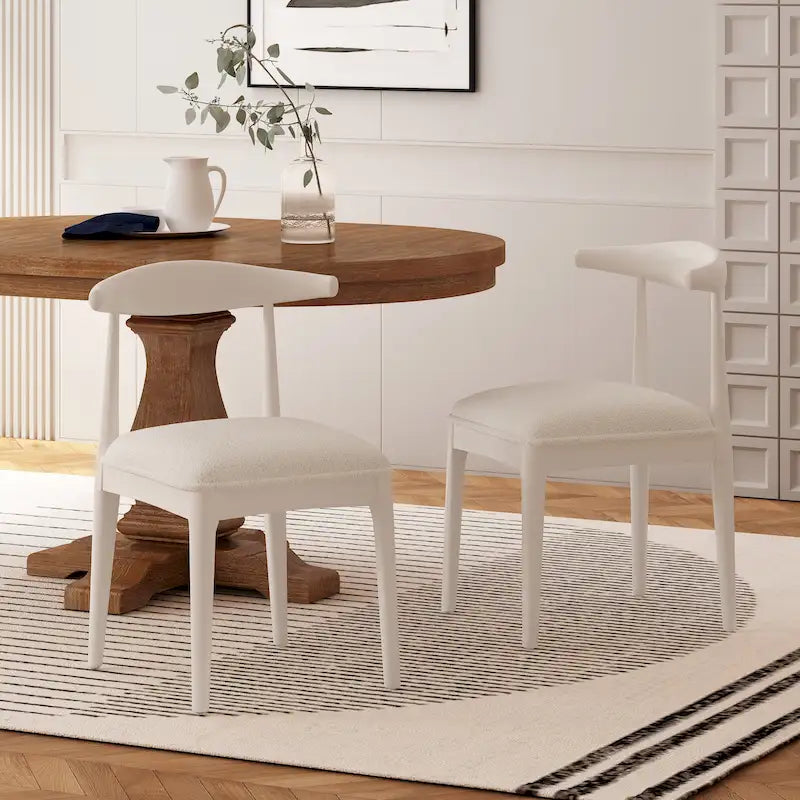Chaises de salle à manger Cortina en tissu et en hévéa (lot de 2) de Christopher Knight Home
