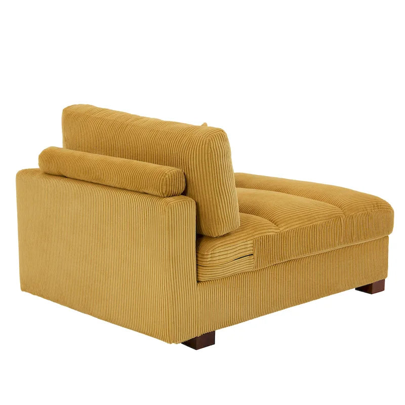 Canapé modulaire sectionnel oversize en velours côtelé avec coussin