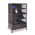 Cage pour petits animaux, cage pour furet - Habitat à 5 niveaux de 59 po avec meuble de rangement, comprend hamac/roulettes/rampes amovibles/plateaux faciles à nettoyer