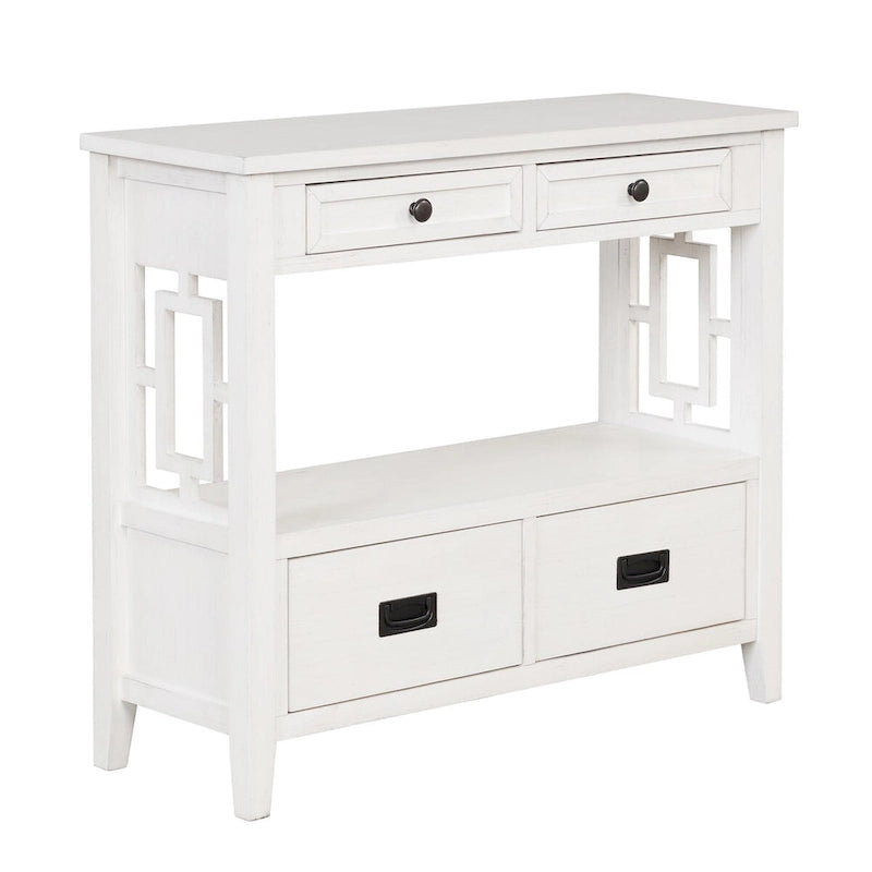 Console avec 4 tiroirs et une étagère de rangement