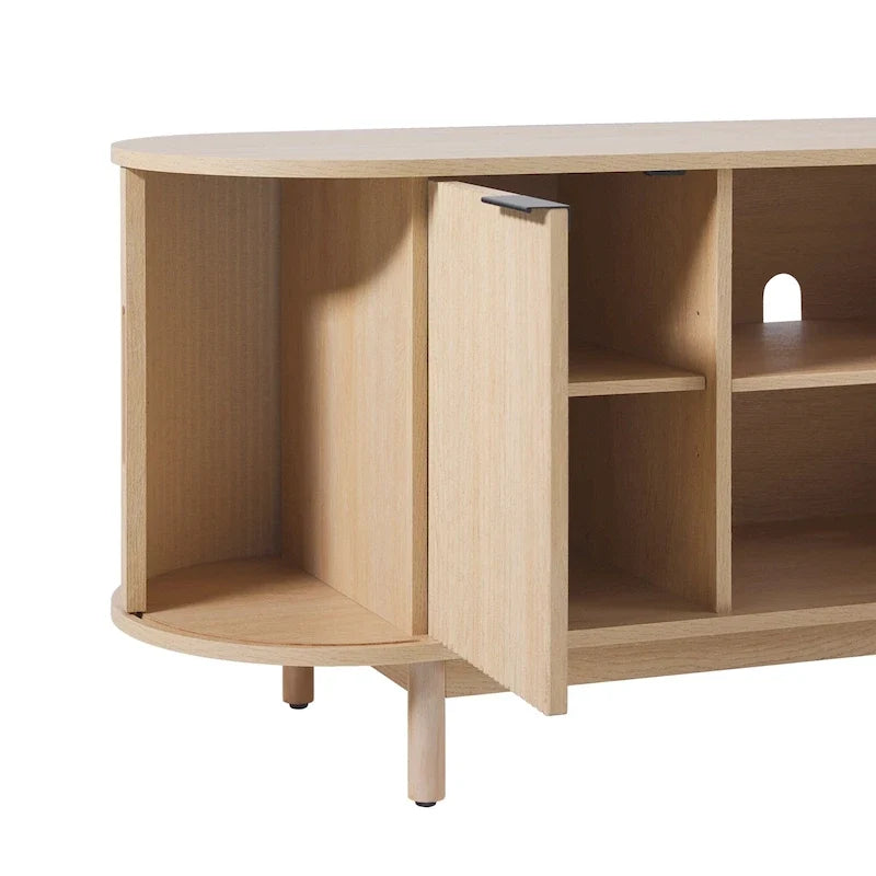 Meuble TV Middlebrook Modern Reeded de 60 po avec bords arrondis