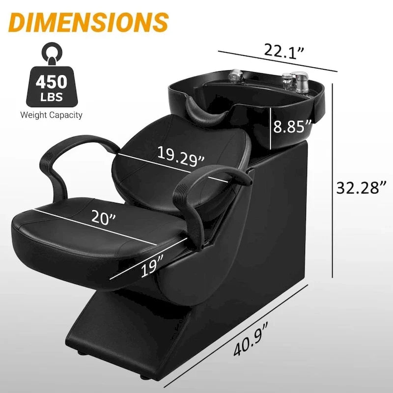 Fauteuil de coiffeur en plastique ABS pour shampoing, spa et lavage à la tête (lot de 1 ou 2