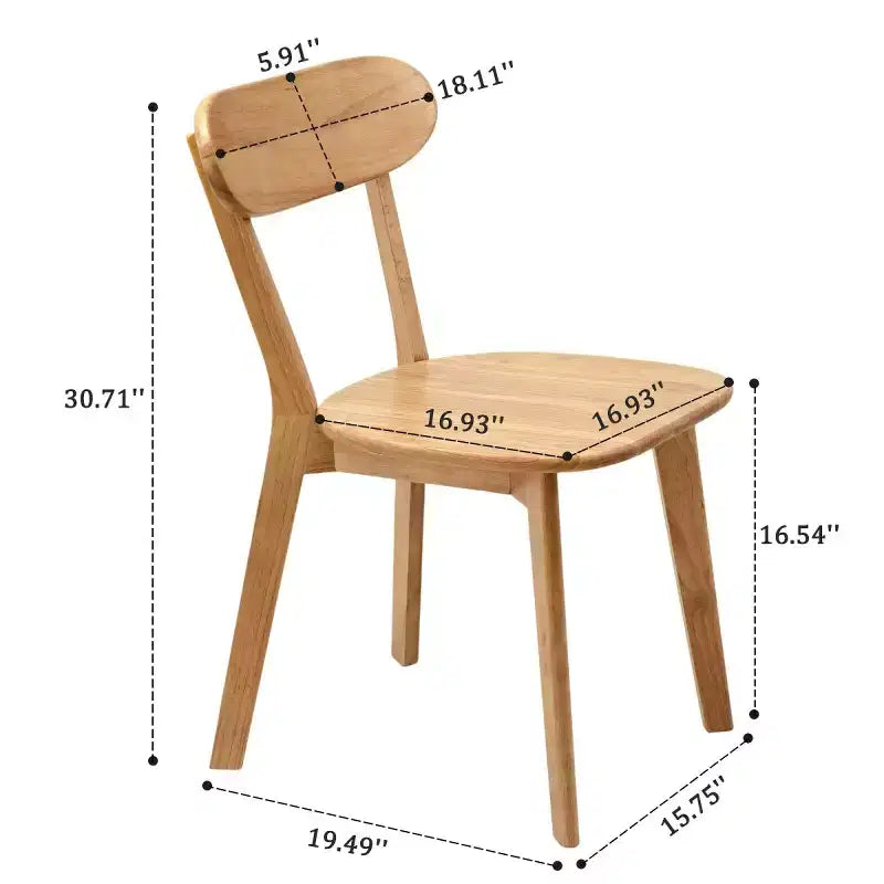 Chaises de salle à manger en bois massif de style moderne du milieu du siècle, lot de 2, pour salle à manger, restaurant ou salon - Panipeachy