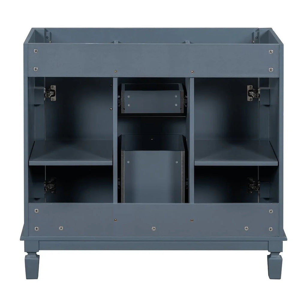 Meuble-lavabo moderne de 36 po avec vasque et armoire à miroir, 2 portes et 2 tiroirs