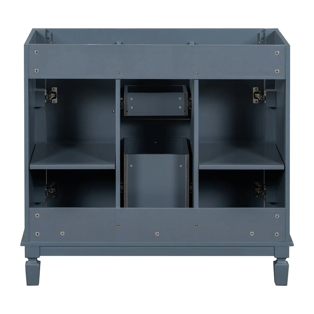 Meuble-lavabo moderne de 36 po avec vasque et armoire à miroir, 2 portes et 2 tiroirs