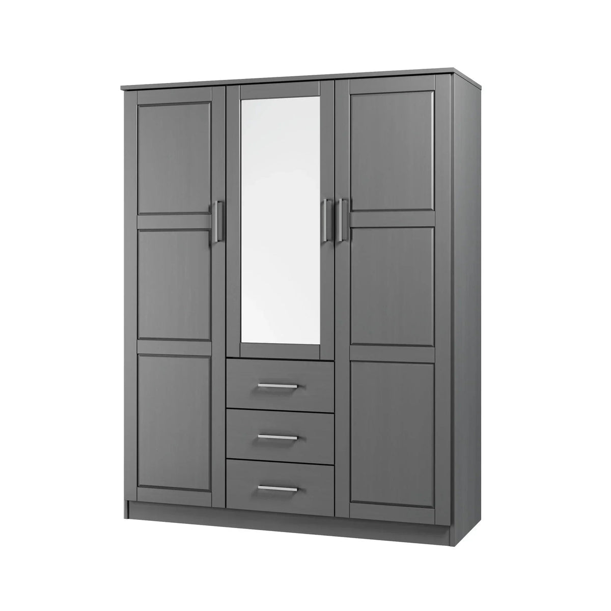 Armoire Palace Imports Cosmo à 3 portes en bois massif à 100 %, avec portes en bois massif ou miroirs