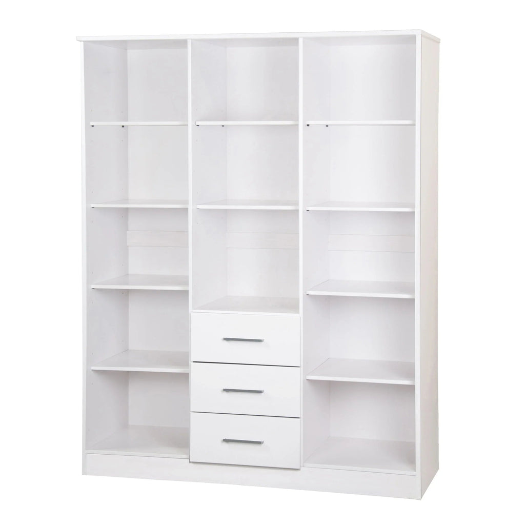 Armoire Palace Imports Cosmo à 3 portes en bois massif à 100 %, avec portes en bois massif ou miroirs