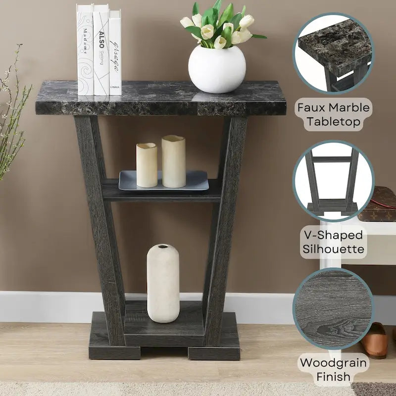 Table console Newport V avec étagères de Convenience Concepts