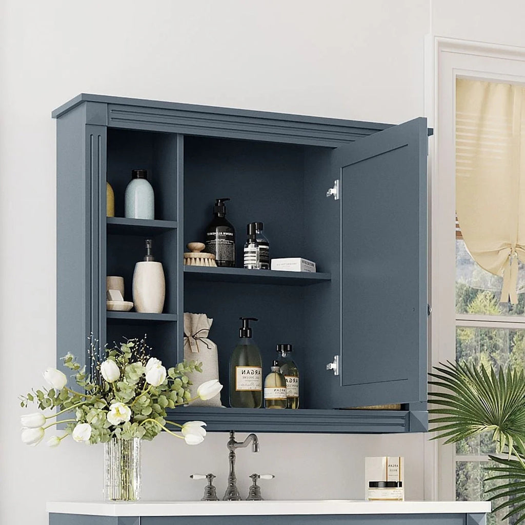 Meuble-lavabo moderne de 36 po avec vasque et armoire à miroir, 2 portes et 2 tiroirs