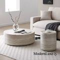 Table Basse Ronde Motif MARS Faux Table de Cocktail Table Centrale Table d'Appoint Table de Chevet - ModernLuxe