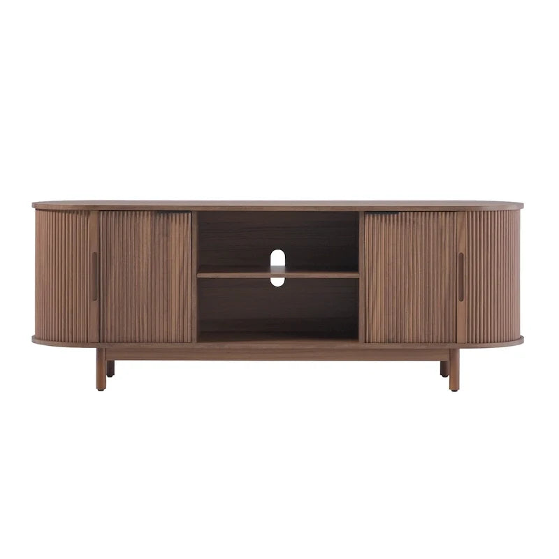 Meuble TV Middlebrook Modern Reeded de 60 po avec bords arrondis