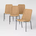 Lot de 4 chaises de salle à manger de patio sans accoudoirs en osier marron - Threshold™