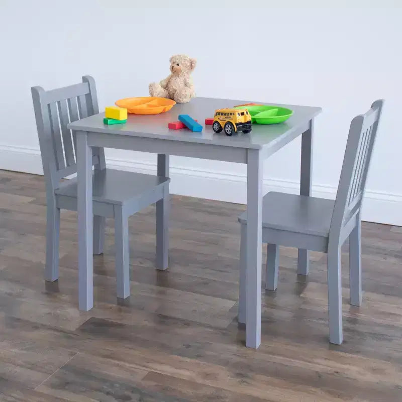 Ensemble table et 2 chaises en bois pour enfants (3 pièces) - Humble Crew