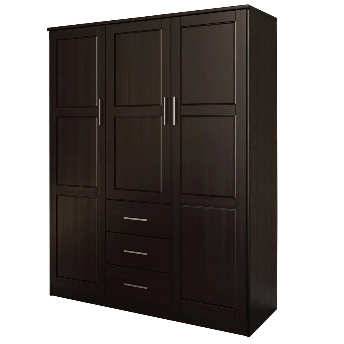 Armoire Palace Imports Cosmo à 3 portes en bois massif à 100 %, avec portes en bois massif ou miroirs