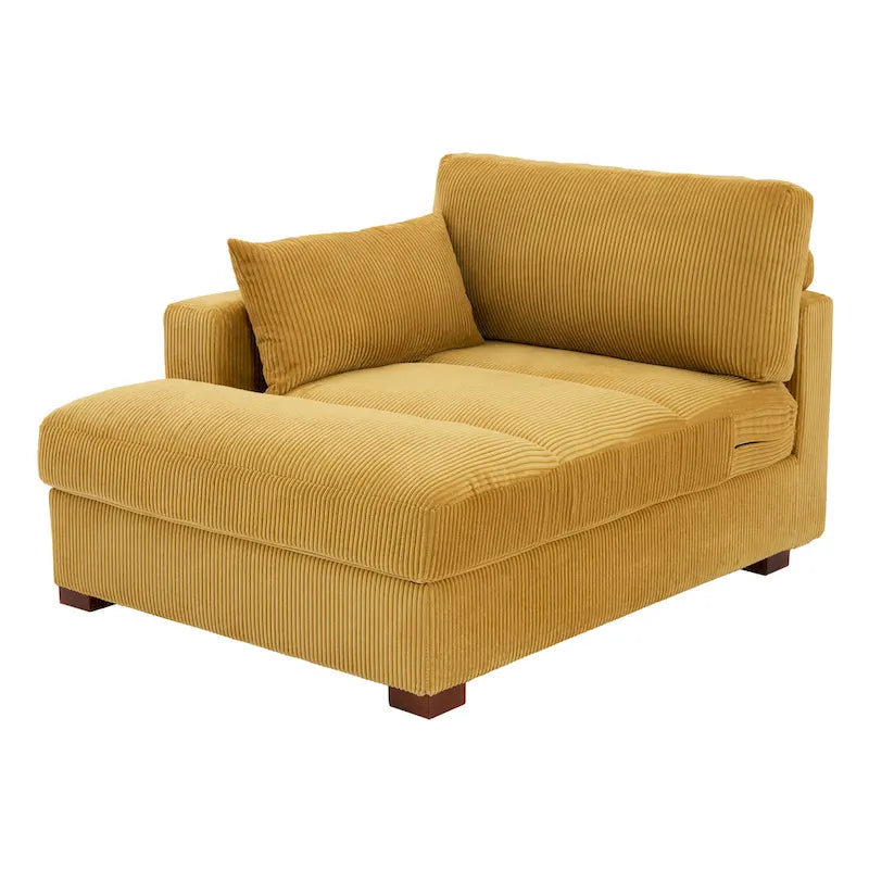 Canapé modulaire sectionnel oversize en velours côtelé avec coussin
