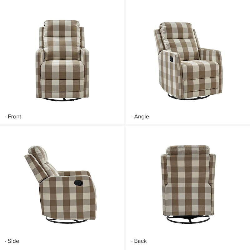 Fauteuil inclinable, pivotant à 360° et à bascule Diana en polyester moderne par HULALA HOME