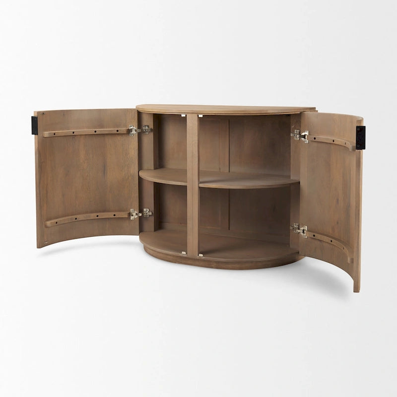 Meuble d'appoint en bois massif marron clair