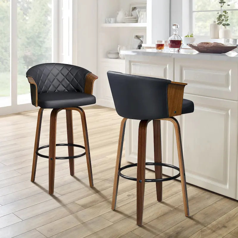 Tabourets de comptoir pivotants Art Leon Mid-century Modern (lot de 2)