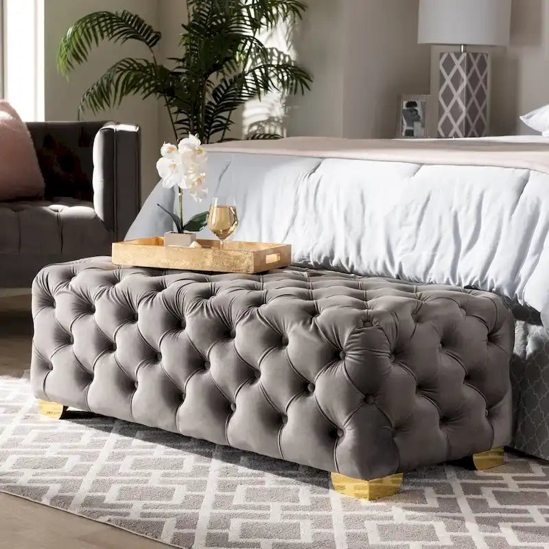 Banc ottoman en velours Gracewood Hollow Solanki